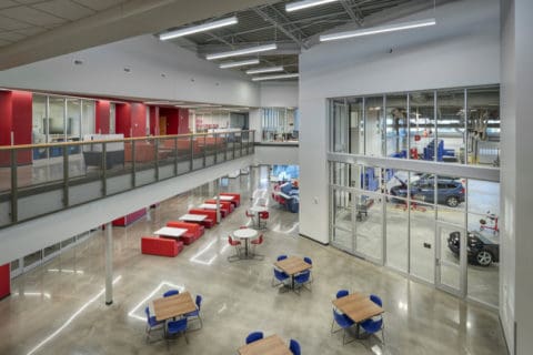 Cherry Creek Innovation Center Polished Concrete Seating Area From Above